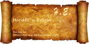 Hordós Edina névjegykártya